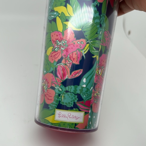 Lilly Pulitzer Hot and Cold Travel Mug Tumbler 16 oz - Tropical Orchids Frogs - Picture 4 of 7